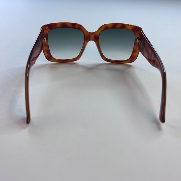 GUCCI Oversized Square Blonde Havana Green Classic Sunglasses GG0141S 3814 - Picture 5 of 16